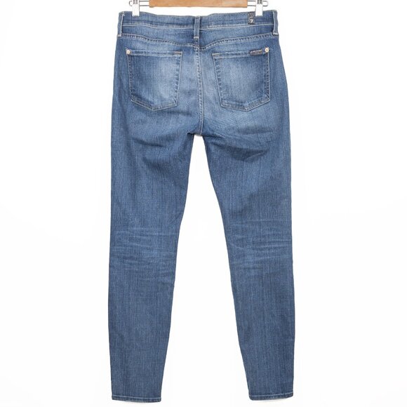 7 For All Mankind The Ankle Skinny Distressed Jeans Size 29 - Picture 2 of 8